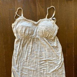 Gray and white nursing sleep dress